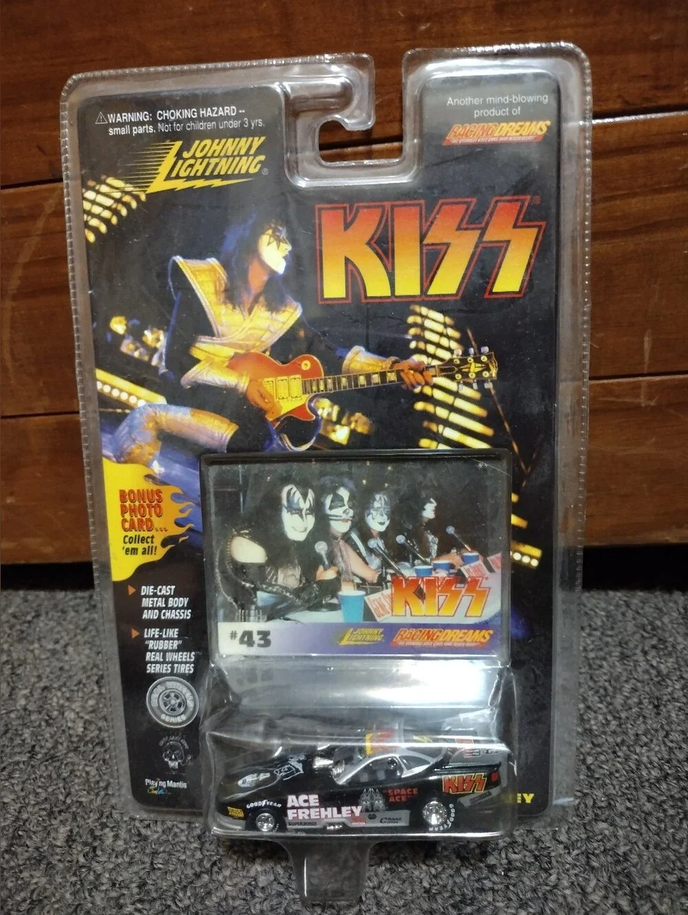 KISS Jonny Lightning Black Die-Cast  Race Car Ace Frehley
